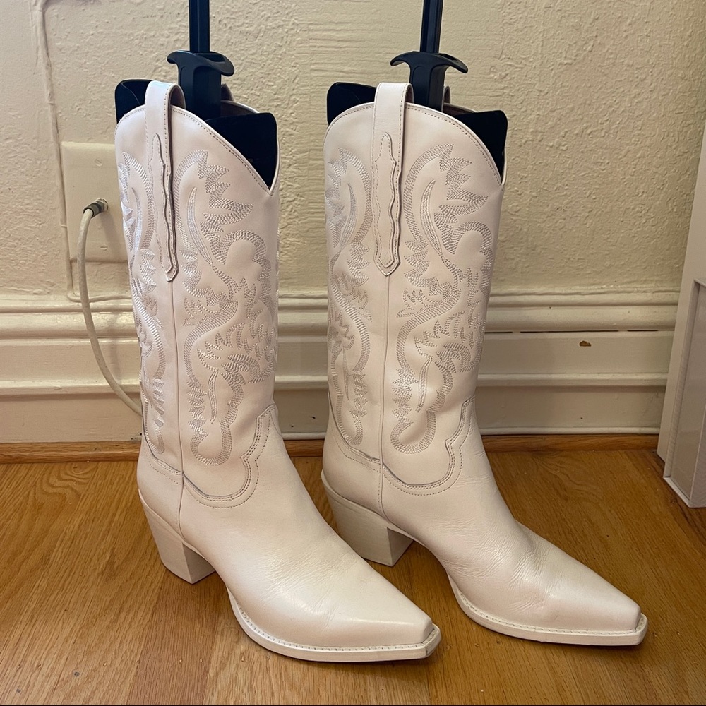 Jeffrey Campbell Dagget Cowboy Boots White 8.5 - worn 1x!